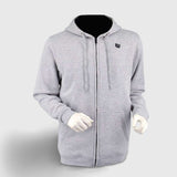 Veste chauffante grise à capuche 3 zones – chaleur rapide et ciblée | VETCHAUD™ - vetement chauffant