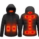Veste chauffante homme kaki double contrôle 9 zones – nuque incluse | VETCHAUD™ - vetement chauffant