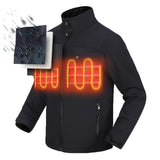 Veste chauffante homme noire 3 zones compatible batterie USB | VETCHAUD™ - vetement chauffant