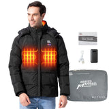 Veste chauffante homme noire 3 zones compatible batterie USB | VETCHAUD™ - vetement chauffant