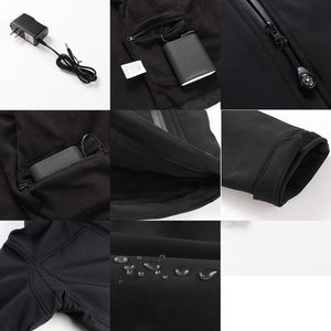 Veste chauffante homme noire 3 zones compatible batterie USB | VETCHAUD™ - vetement chauffant