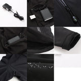 Veste chauffante homme noire 3 zones compatible batterie USB | VETCHAUD™ - vetement chauffant