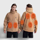 Veste chauffante légère beige 7 zones – chaleur jusqu'à 45°C | VETCHAUD™ - vetement chauffant