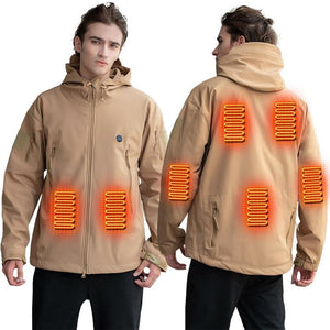 Veste chauffante légère beige 7 zones – chaleur jusqu'à 45°C | VETCHAUD™ - vetement chauffant