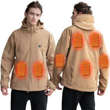 Veste chauffante légère beige 7 zones – chaleur jusqu'à 45°C | VETCHAUD™ - vetement chauffant