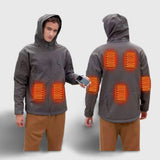 Veste chauffante légère grise à capuche 7 zones – mobilité et chaleur | VETCHAUD™ - vetement chauffant