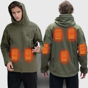 Veste chauffante légère kaki USB – randonnée et trekking hivernal | VETCHAUD™ - vetement chauffant