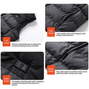 Veste chauffante manche courte noire 15 zones – couverture totale du tronc | VETCHAUD™ - vetement chauffant
