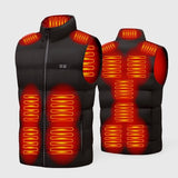 Veste chauffante manche courte noire 15 zones – couverture totale du tronc | VETCHAUD™ - vetement chauffant