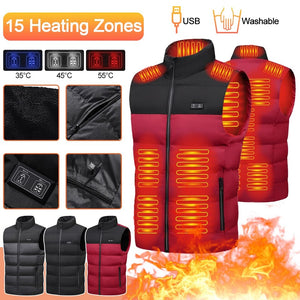 Veste chauffante manche courte rouge et noire 15 zones – liberté maximale | VETCHAUD™ - vetement chauffant