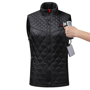 Veste chauffante noire femme 9 zones – chaleur dos et buste | VETCHAUD™ - vetement chauffant