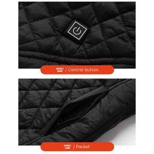 Veste chauffante noire femme 9 zones – chaleur dos et buste | VETCHAUD™ - vetement chauffant