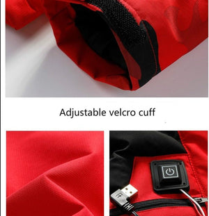 Veste chauffante rouge – couleur vive et chaleur pour tous les hivers | VETCHAUD™ - vetement chauffant