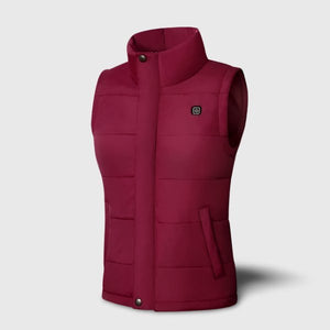 Veste chauffante sans manche femme bordeaux – travail et quotidien | VETCHAUD™ - vetement chauffant