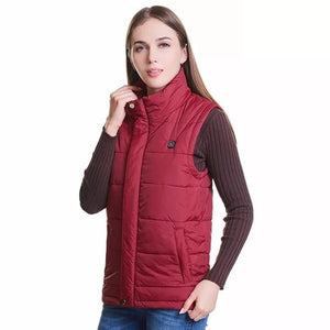 Veste chauffante sans manche femme bordeaux – travail et quotidien | VETCHAUD™ - vetement chauffant