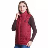 Veste chauffante sans manche femme bordeaux – travail et quotidien | VETCHAUD™ - vetement chauffant