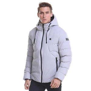 Veste chauffante ski blanche microfibre carbone – chaud sur les pistes | VETCHAUD™ - vetement chauffant