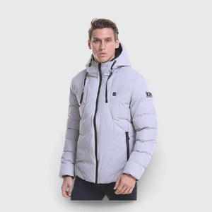 Veste chauffante ski blanche microfibre carbone – chaud sur les pistes | VETCHAUD™ - vetement chauffant
