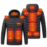 Veste chauffante ski noire 11 zones – ski, randonnée, moto, chasse | VETCHAUD™ - vetement chauffant