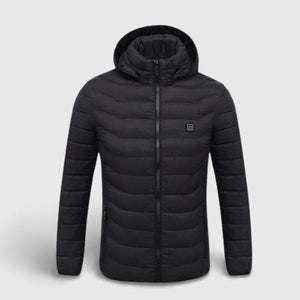 Veste chauffante ski noire 11 zones – ski, randonnée, moto, chasse | VETCHAUD™ - vetement chauffant