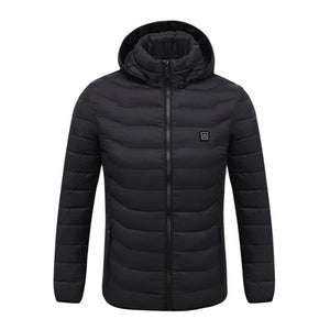 Veste chauffante ski noire 11 zones – ski, randonnée, moto, chasse | VETCHAUD™ - vetement chauffant