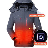 Veste chauffante unisexe grise – homme et femme au chaud | VETCHAUD™ - vetement chauffant