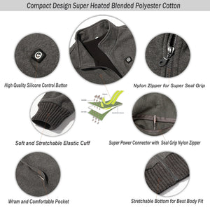 Veste chauffée batterie 7.4V 3 zones – 35 à 55°C réglables | VETCHAUD™ - vetement chauffant