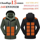 Veste de travail chauffante homme 15 zones – hiver en extérieur | VETCHAUD™ - vetement chauffant