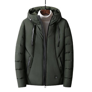 Veste d'hiver homme chauffante fibre de carbone – 45°C | VETCHAUD™ - vetement chauffant