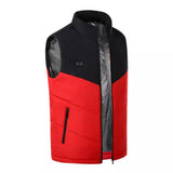 Veste gilet chauffant 9 zones double contrôle – rouge et noir USB | VETCHAUD™ - vetement chauffant